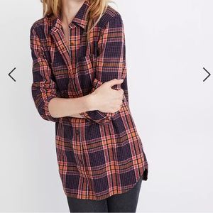 MADEWELL Flannel Classic Ex-Boyfriend Shirt in Edith Plaid